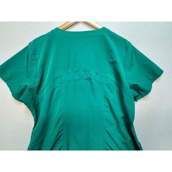Barco One Womens Pulse Top Medical Scrubs Shirt Size XL Green Short Sleeves - Picture 9 of 9